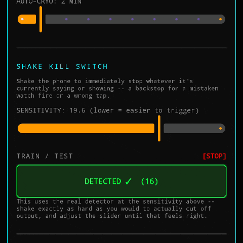 Shake Kill Switch screenshot