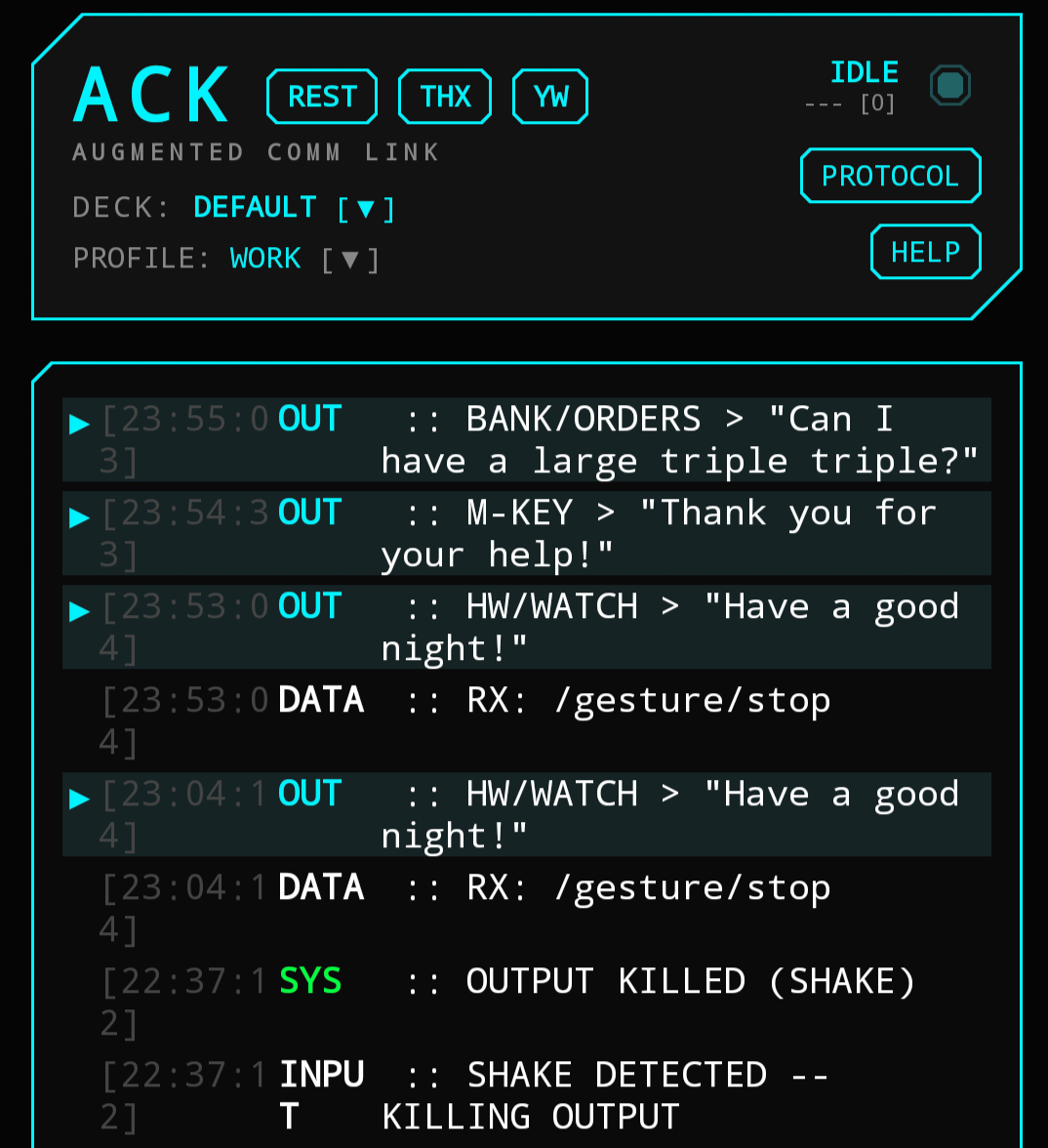 Terminal log replay screenshot